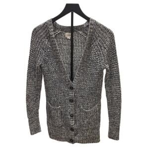 American Eagle Grey Heather Long Button Front Cardigan Sweater Size Small